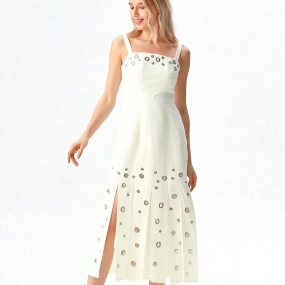 Alexis Dresses & Skirts - Stasia Alexis Design Sleeveless White Dress for Glamorous Occasions